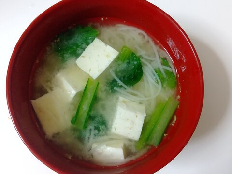 木綿豆腐＊素麺＊土生姜のお味噌汁